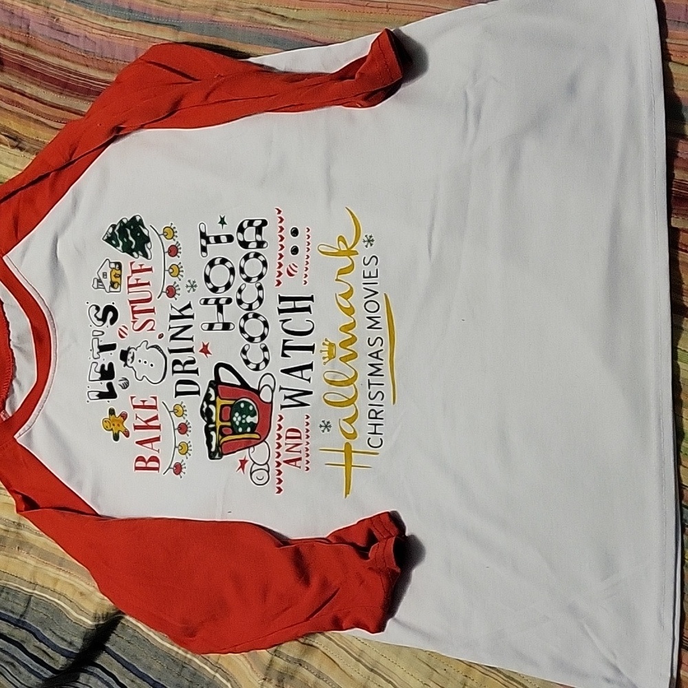 Hallmark Kids Long Sleeve Christmas Tee - Red and White
